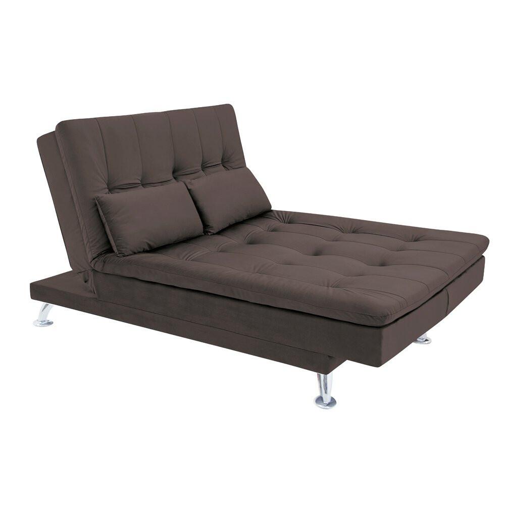 Sofá-Cama com Chaise 188cm Linoforte Rayssa Suede Veludo Espuma D-33 - 4