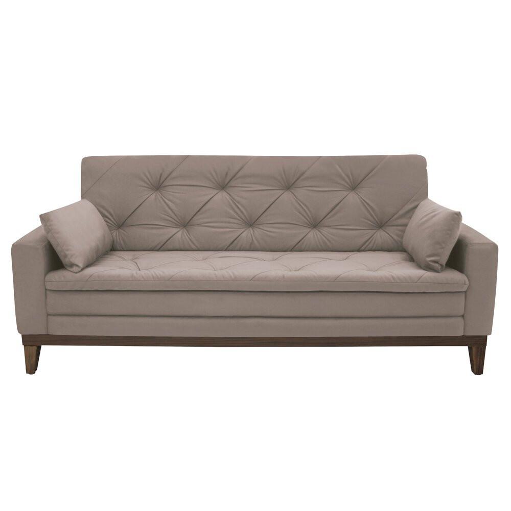 Sofá 2,08 Metros Linoforte Nature, 4 Lugares, Suede Veludo, Espuma D-33 - 2