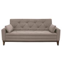 Sofá 2,08 Metros Linoforte Nature, 4 Lugares, Suede Veludo, Espuma D-33 - 2