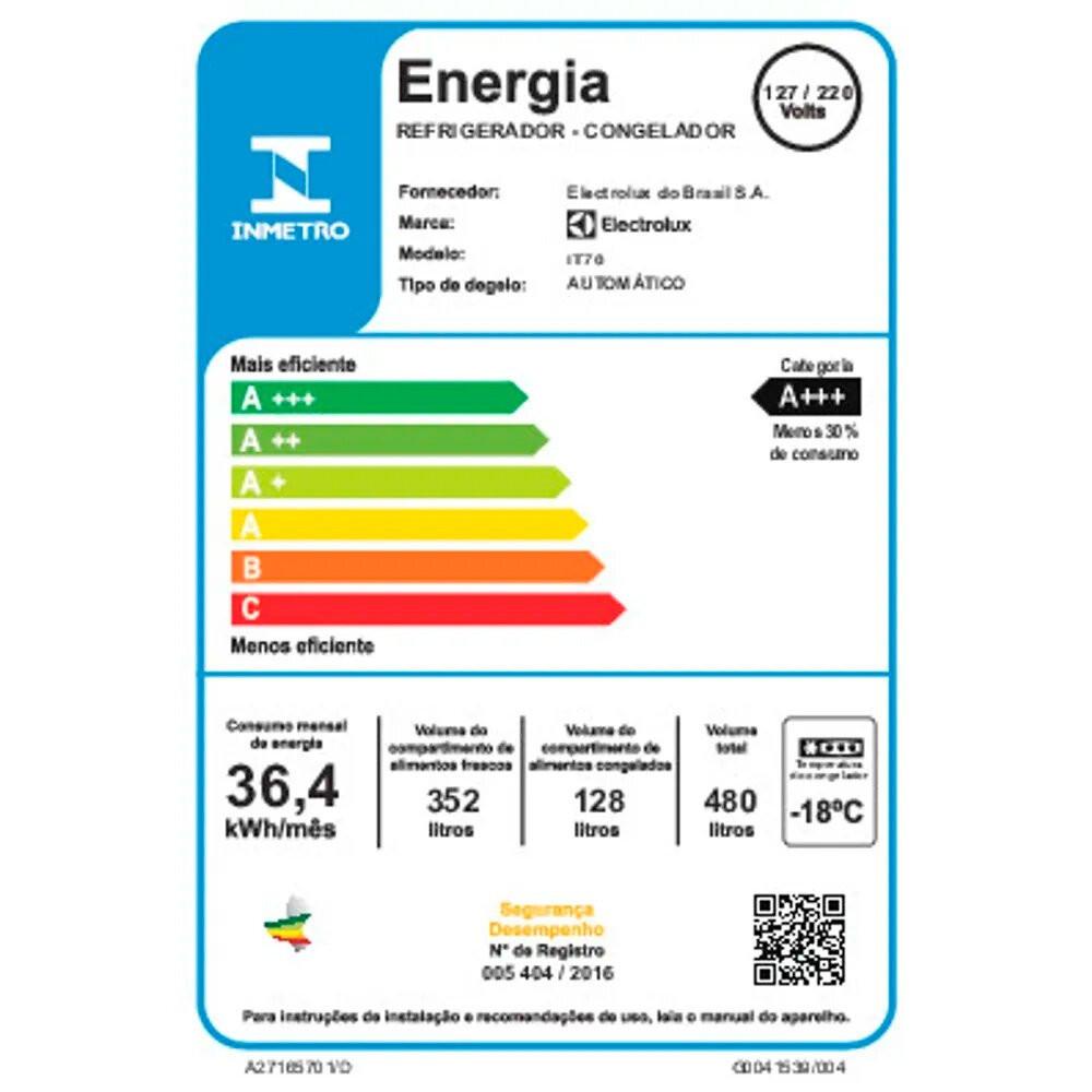 Geladeira 2 Portas Electrolux Frost Free Inverter 480 Litros Efficient - IT70 - 9
