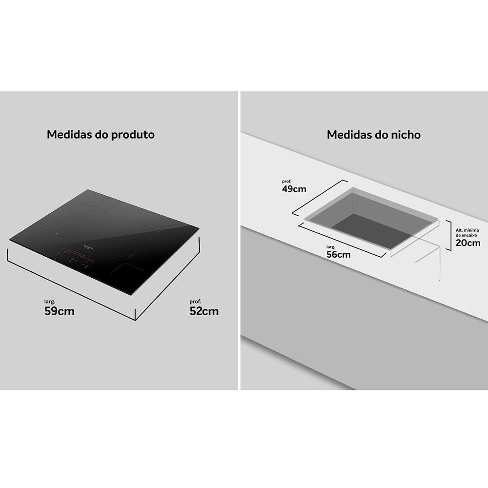 Cooktop de Indução Dako Supreme 4 Bocas Mesa Vitrocêramica - 5