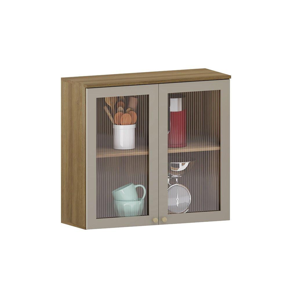 Armário 80 cm 2 Portas com Vidro Luciane Helô - 1
