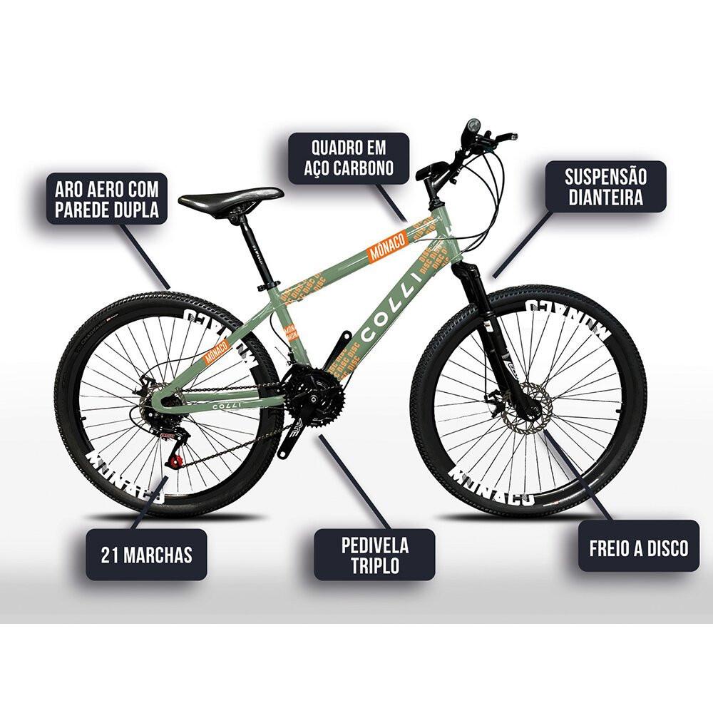 Bicicleta Colli Mônaco Q18 Aro 26 Freio a Disco 21 Velocidades - 5