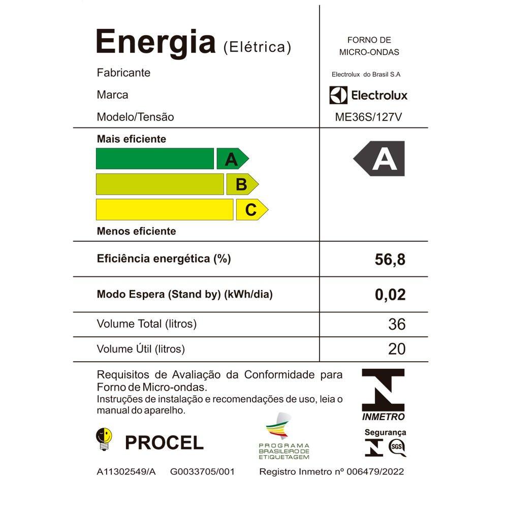 Forno Micro-ondas Limpa Fácil Electrolux 36 Litros ME36S - 10