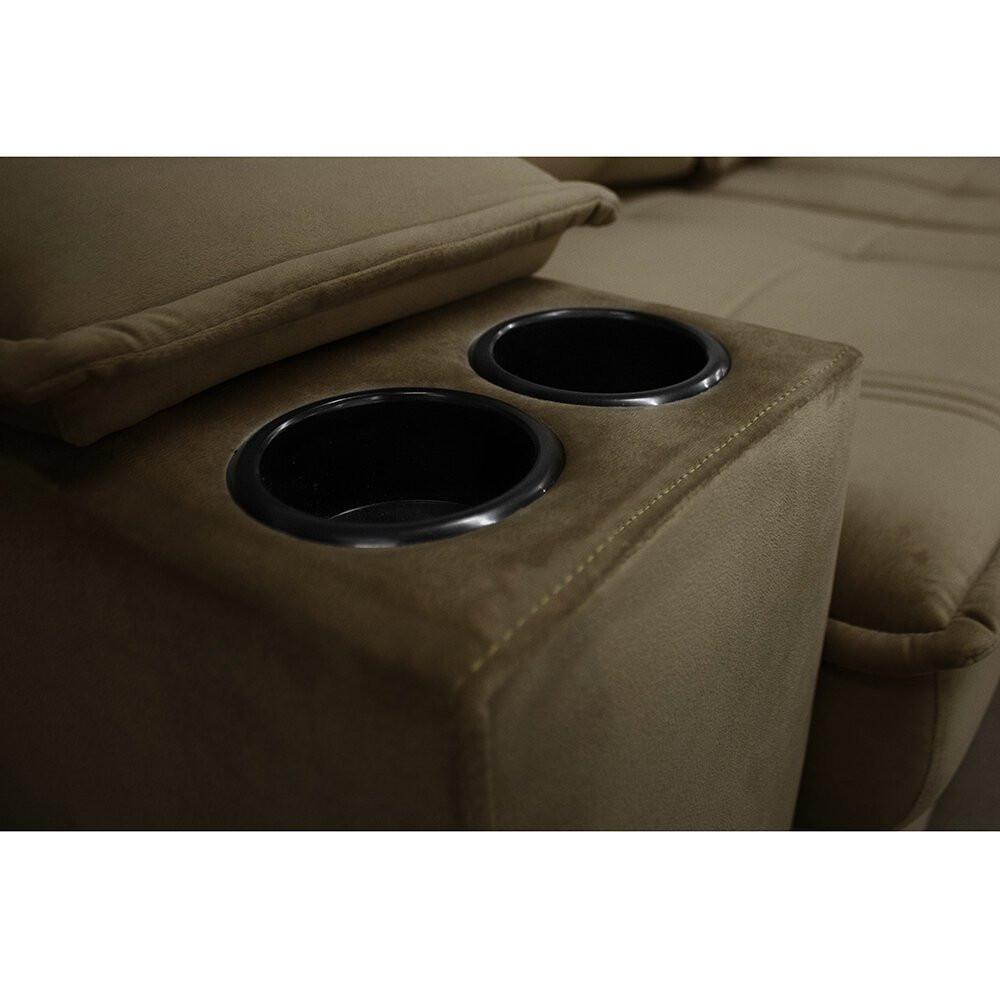 Sofá 2,54 Metros Reclinável Gralha Azul Ferrara, Veludo - 3016 - 4