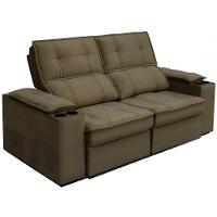 Sofá 2,54 Metros Reclinável Gralha Azul Ferrara, Veludo - 3016 - 1