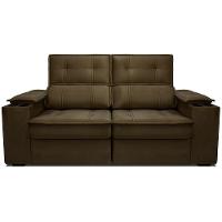 Sofá 2,54 Metros Reclinável Gralha Azul Ferrara, Veludo - 3016