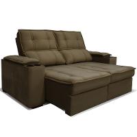 Sofá 2,54 Metros Reclinável Gralha Azul Ferrara, Veludo - 3016 - 7