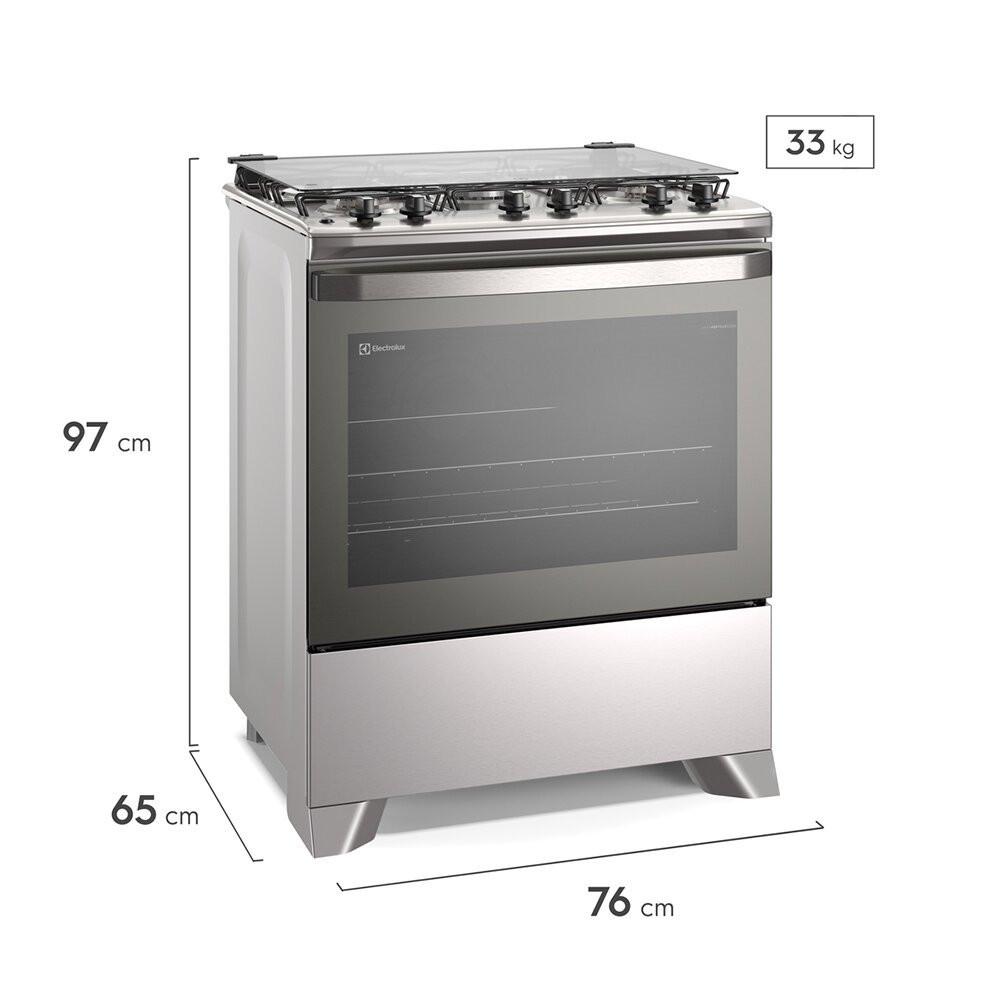 Fogão 5 Bocas Electrolux Efficient, PerfectCook e VaporBake, Cinza - FE5IC - 5