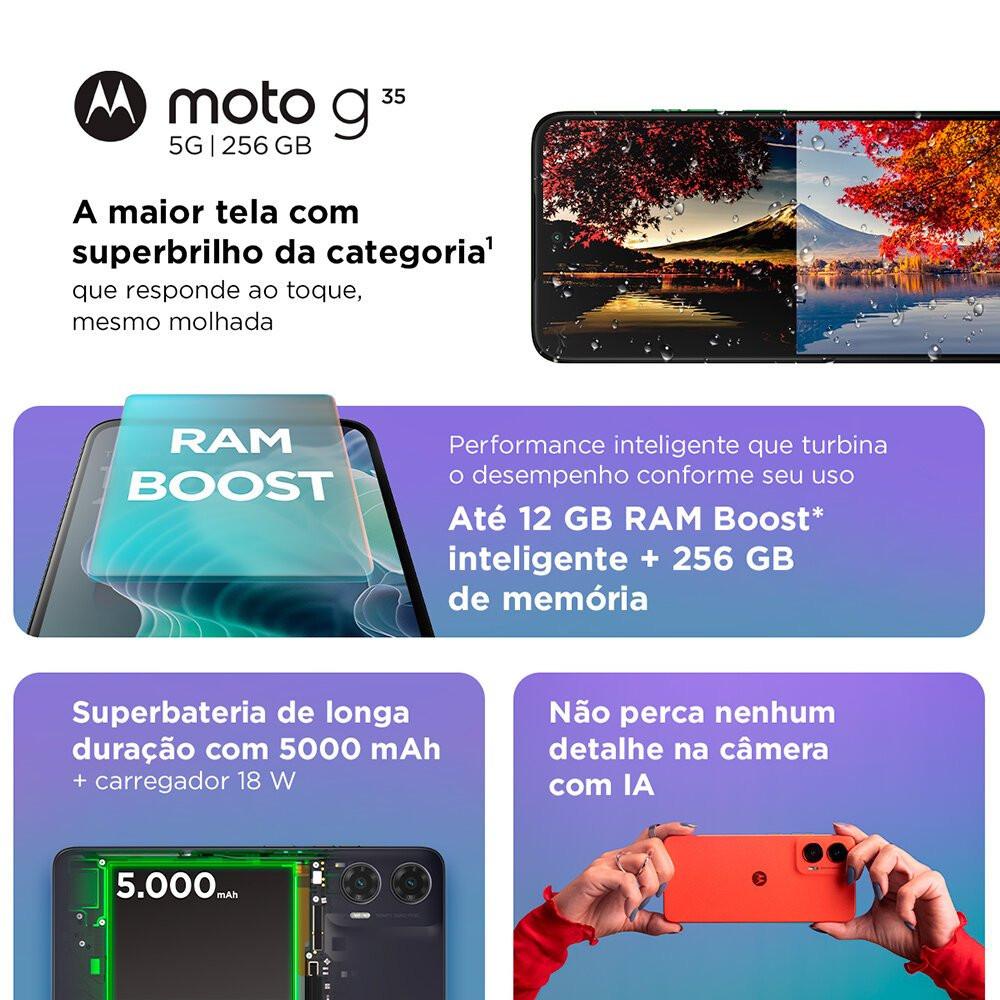 Smartphone Motorola G35 Câmera 50 MP 8 MP 256 GB 5G XT2433 - 9