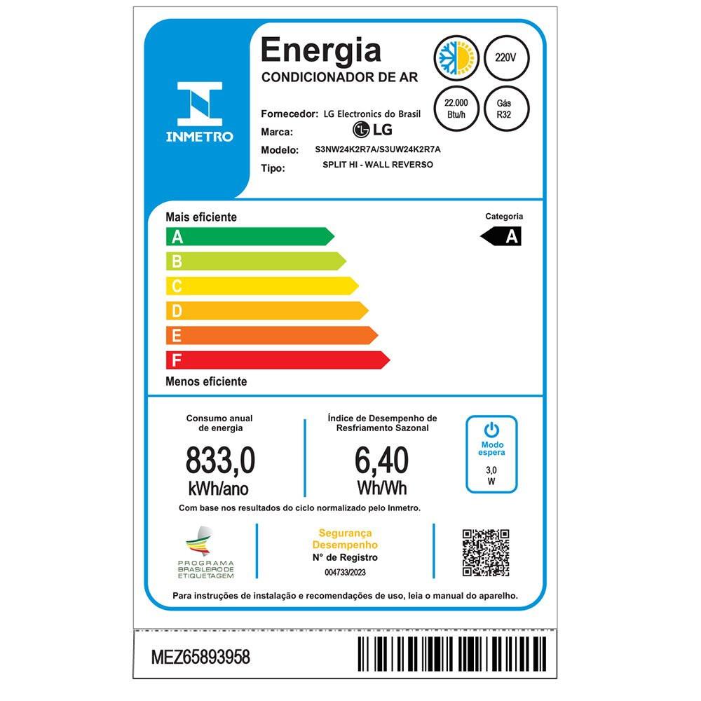 Ar-Condicionado LG 24000 BTUs, Quente/Frio, Dual Inverter + AI - S3-W24K2R7 - 10