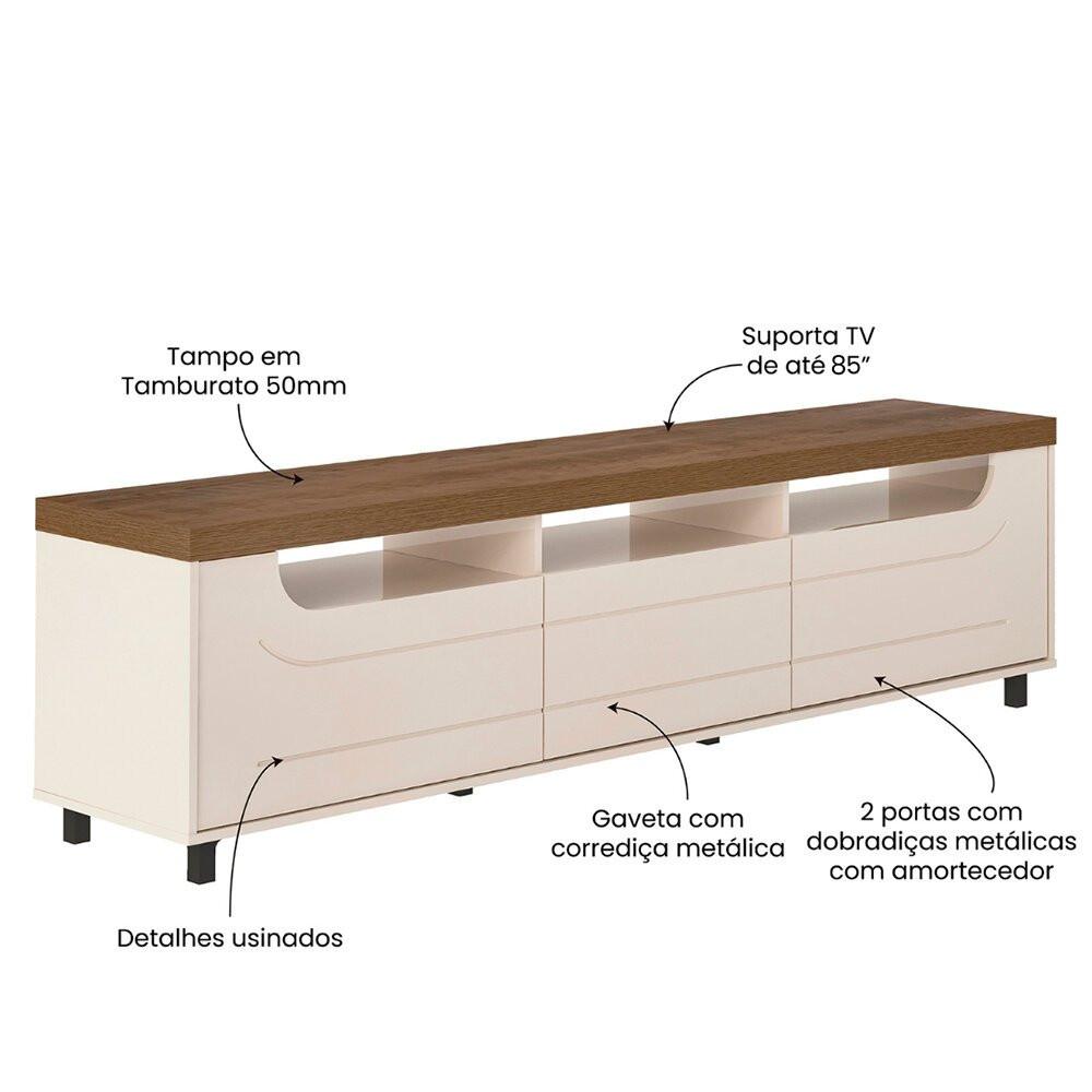Rack para TV até 85 2 Portas 1 Gaveta Artely Mercury - 9