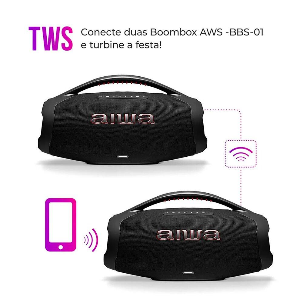 Caixa de Som Aiwa Boombox 200W RMS - AWS-BBS-01B - 9