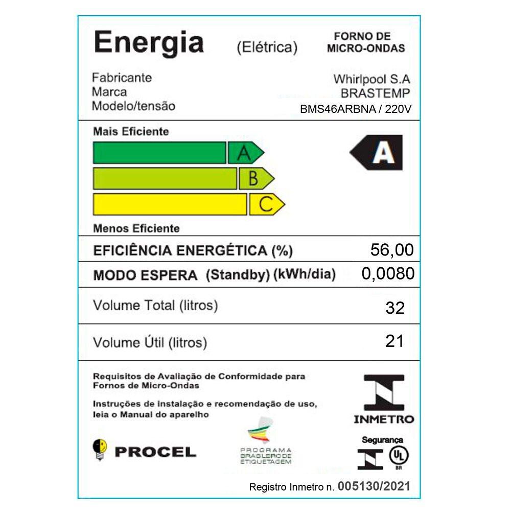 Micro-ondas Brastemp 32 Litros 18 Receitas Pré-Programadas BMS46AR - 10