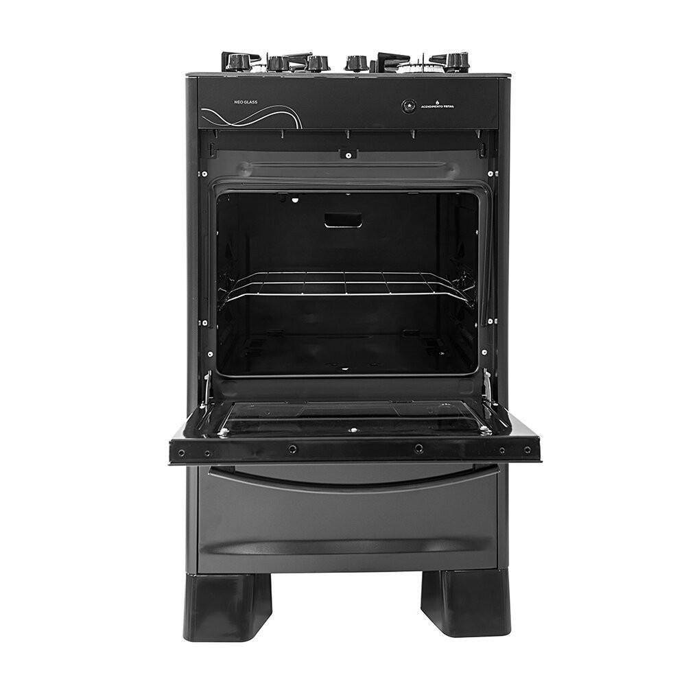 Fogão a Gás 4 Bocas Suggar Neo Glass 4 Queimadores Bivolt Preto - 3