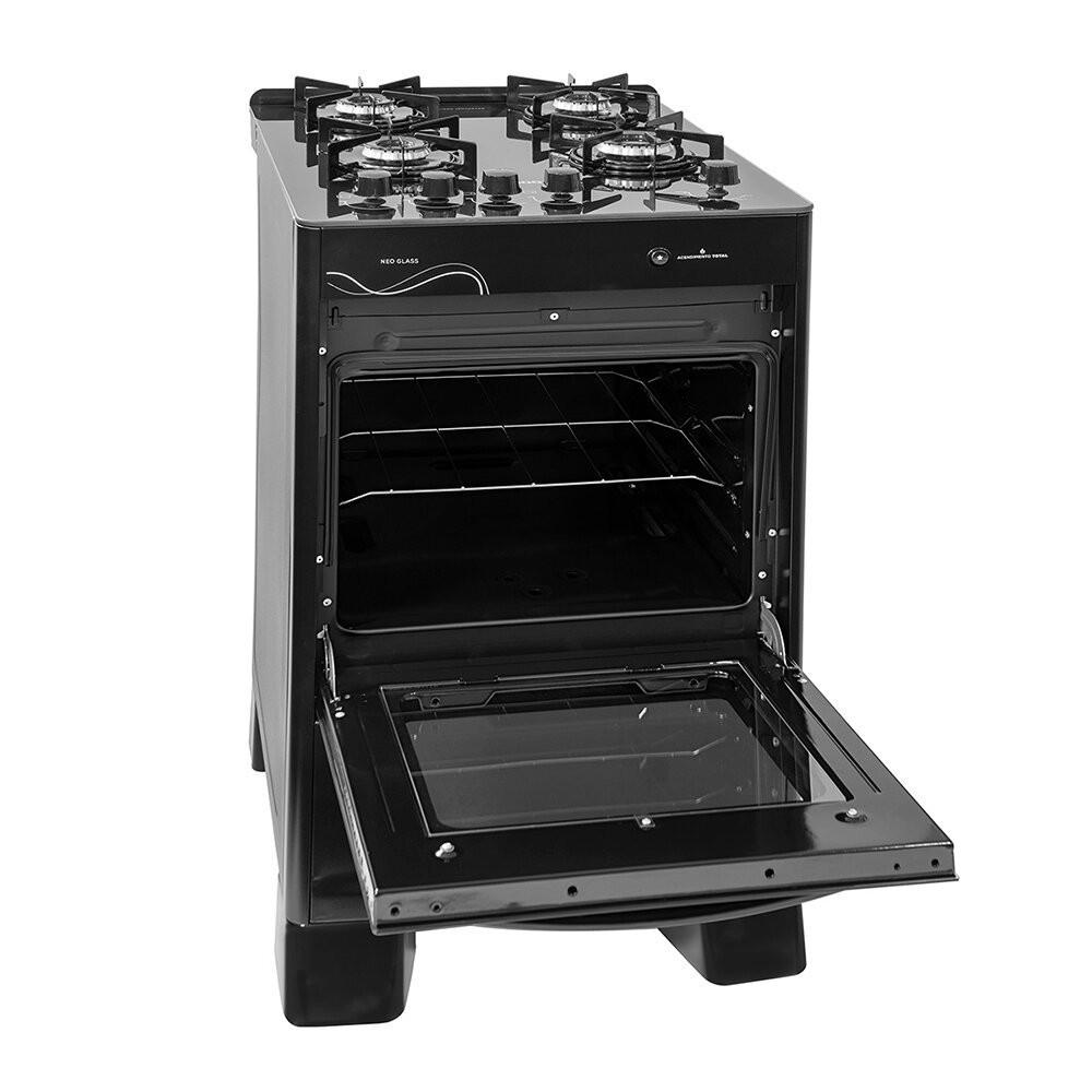 Fogão a Gás 4 Bocas Suggar Neo Glass 4 Queimadores Bivolt Preto - 4