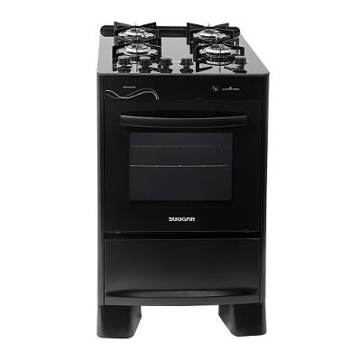 Fogão a Gás 4 Bocas Suggar Neo Glass 4 Queimadores Bivolt Preto