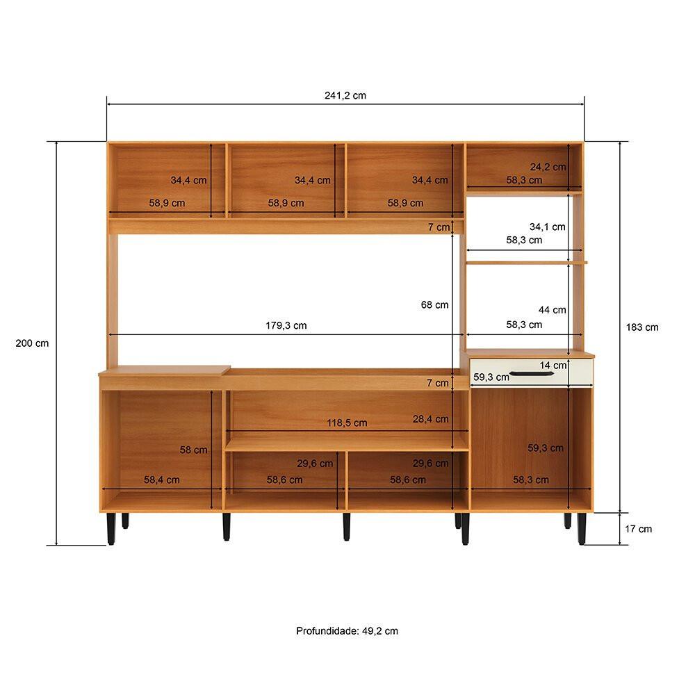 Cozinha Compacta Hortênsia 8 Portas 2 Gavetas 598 Casamia - 4