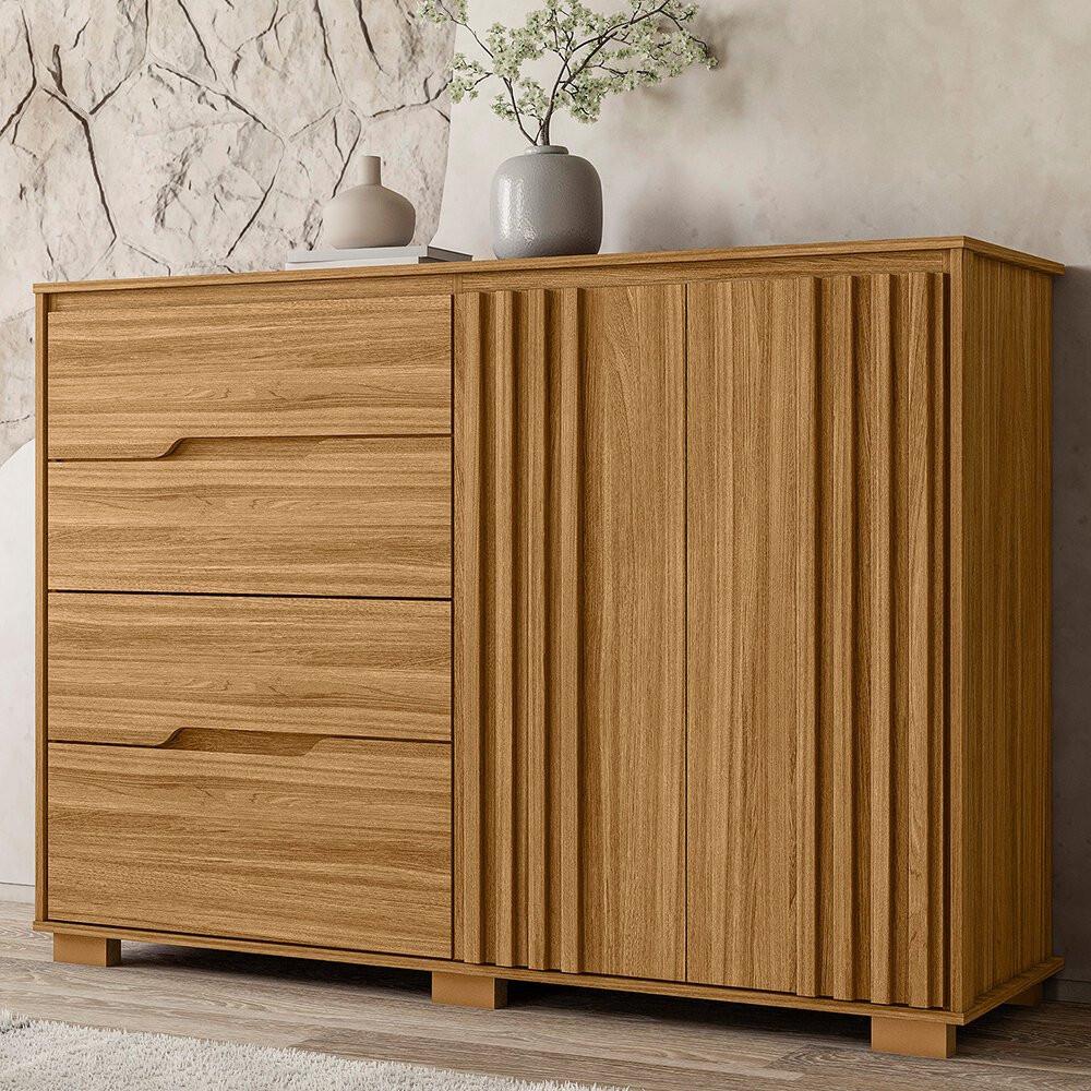 Cômoda 2 Portas MDP 4 Gavetas Moval Texas - 3