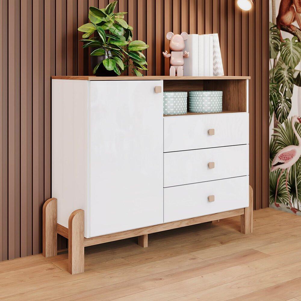 Cômoda Infantil 1 Porta 3 Gavetas Henn Ternura - 6