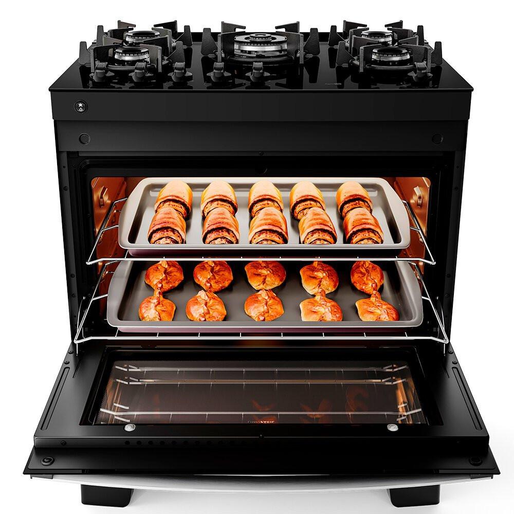 Fogão 5 Bocas Preto com Mesa de Vidro Atlas Agile Up Bivolt - 4