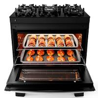 Fogão 5 Bocas Preto com Mesa de Vidro Atlas Agile Up Bivolt