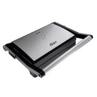 Grill Sanduicheira Oster Inox 2 em 1, Antiaderente, com Alça  OGRL230