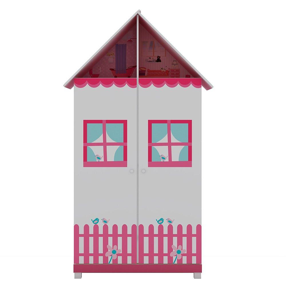 Guarda-Roupa Infantil 2 Portas 2 Gavetas Casinha Gelius - 1