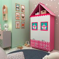Guarda-Roupa Infantil 2 Portas 2 Gavetas Casinha Gelius - 5