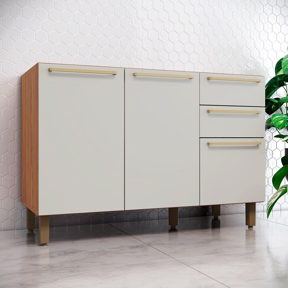 Balcão Requinte C640 120 cm 3 Portas 2 Gavetas Henn - 3