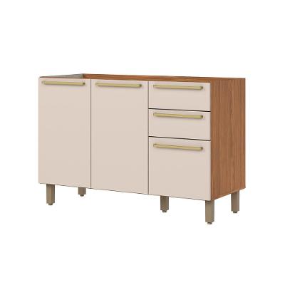 Balcão Requinte C640 120 cm 3 Portas 2 Gavetas Henn