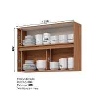 Aéreo Basculante 120cm 2 Portas Com Vidro Henn Requinte - C631