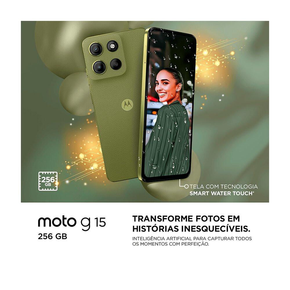 Smartphone Motorola Moto G15, 50 MP + 5 MP, 256 GB, 4G, Verde - XT2521-2 - 8