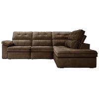 Sofá de Canto 284x20m Gralha Azul Bragança Retrátil e Reclinável Direito - 2