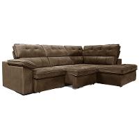 Sofá de Canto 284x20m Gralha Azul Bragança Retrátil e Reclinável Direito - 3