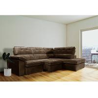 Sofá de Canto 284x20m Gralha Azul Bragança Retrátil e Reclinável Direito - 4