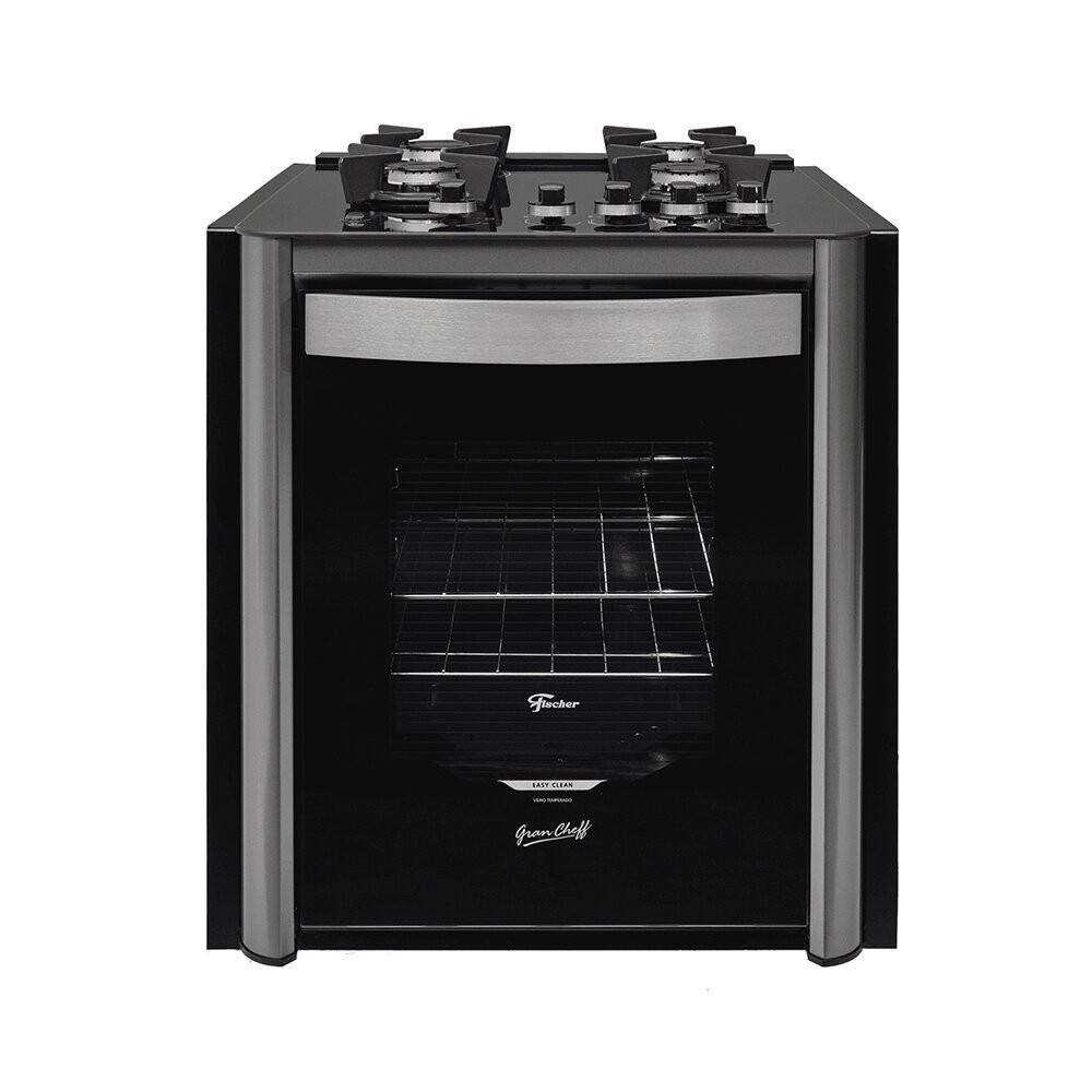Fogão de Embutir 4 Bocas Fischer Gran Cheff com Grill e Mesa de Vidro - 1