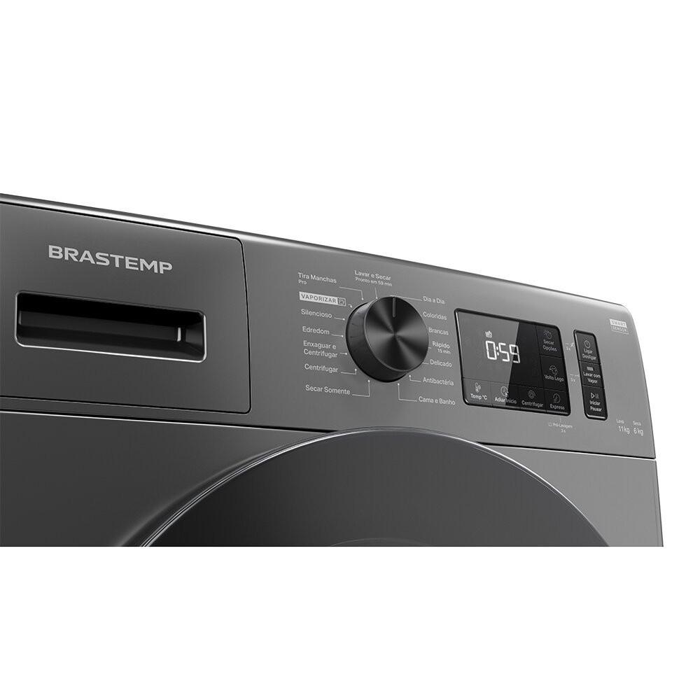Lava e Seca Brastemp 11 kg/6 kg Titanium com Smart Sensor by AI - BNO11AS - 6