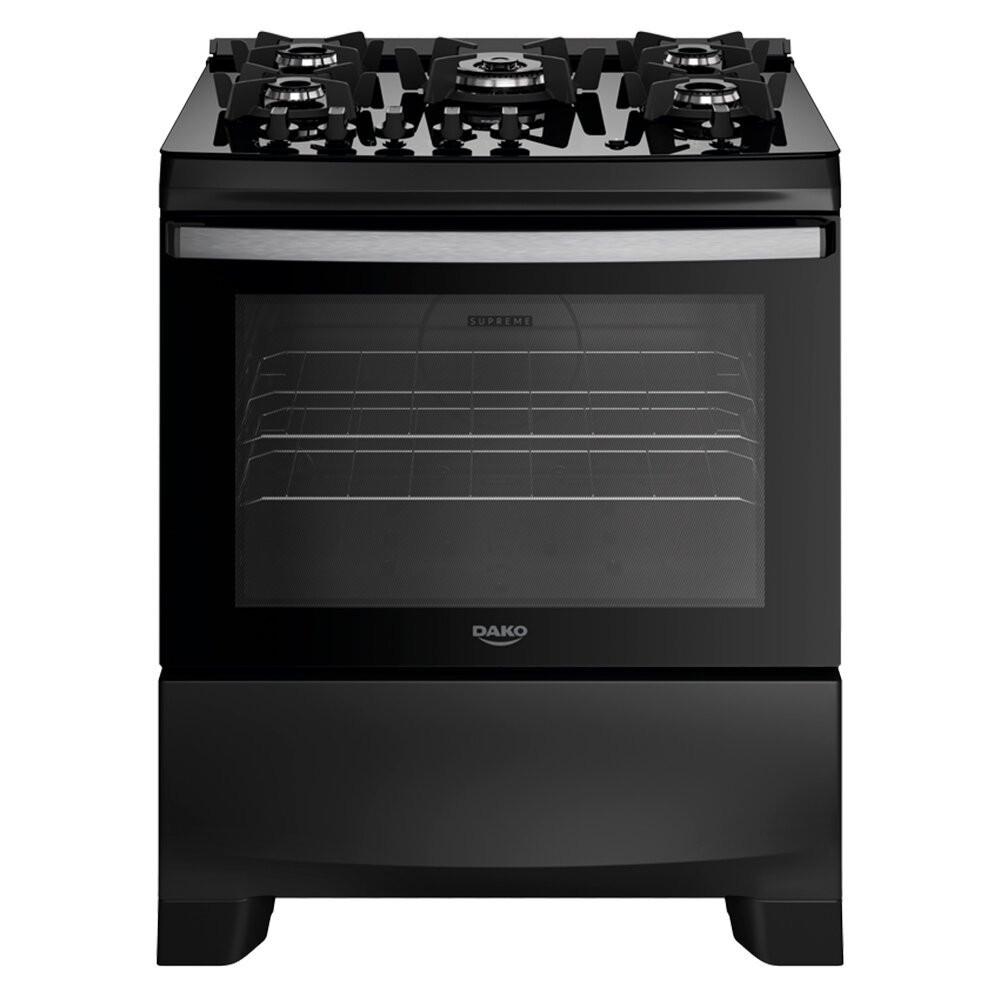 Fogão a Gás 5 Bocas Dako Novo Supreme Glass Mesa de Vidro Tripla Chama - 1