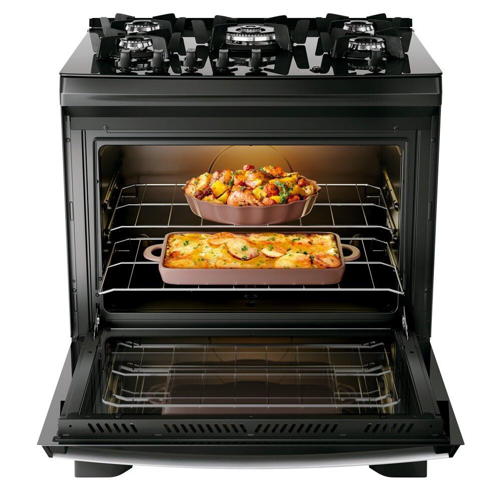 Fogão a Gás 5 Bocas Dako Novo Supreme Glass Mesa de Vidro Tripla Chama - 3