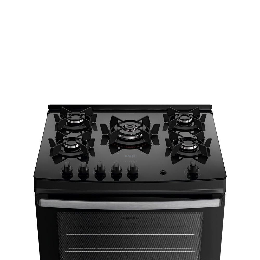 Fogão a Gás 5 Bocas Dako Novo Supreme Glass Mesa de Vidro Tripla Chama - 5