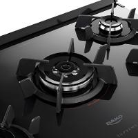 Fogão a Gás 5 Bocas Dako Novo Supreme Glass Mesa de Vidro Tripla Chama - 6