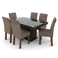 Conjunto Mesa com 6 Cadeiras Talismã Milão 160x93 - 1