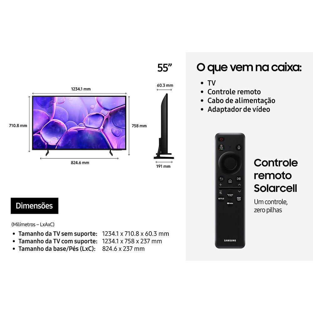 Smart TV 55 Polegadas U8600F 2025 Crystal UHD 4K Samsung UN55U8600FGXZD - 4