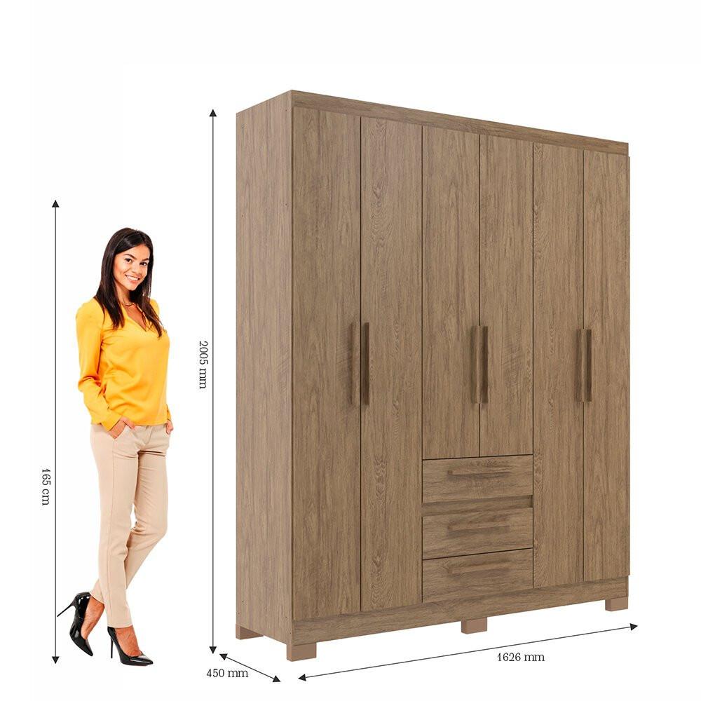 Guarda-Roupa 6 Portas 3 Gavetas Decibal - RP3636 - 3
