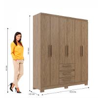 Guarda-Roupa 6 Portas 3 Gavetas Decibal - RP3636 - 3