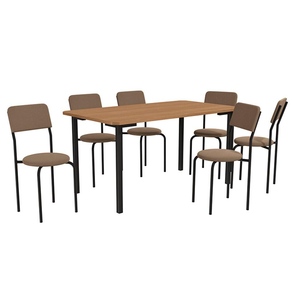 Conjunto Mesa com 6 Cadeiras Kappesberg Crome CMC1002 - 1