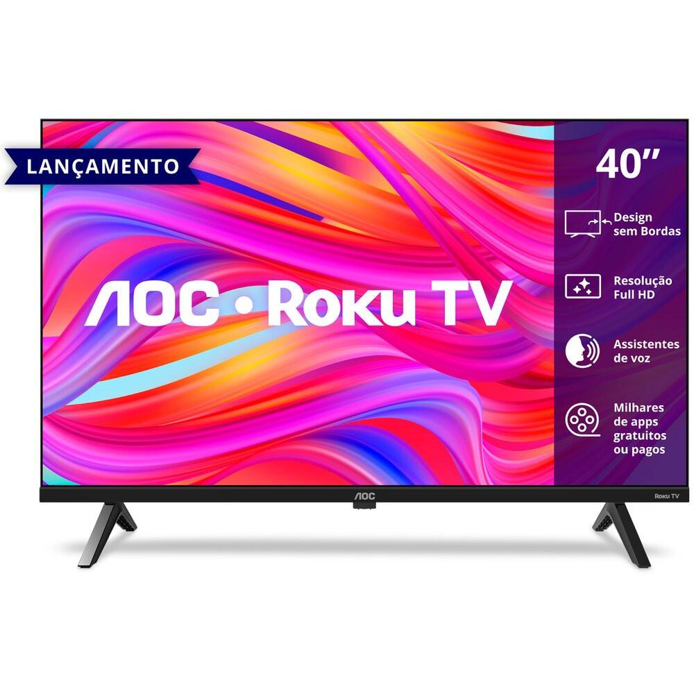 Smart TV AOC 40 Polegadas Full HD Roku TV 40S5045/78G - 1