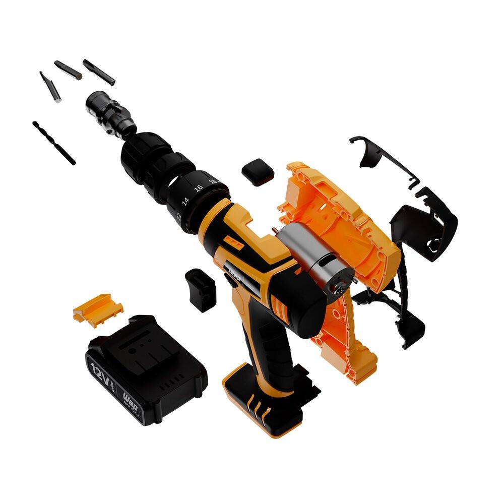Parafusadeira e Furadeira à Bateria WAP 12V Kit 13 Acessórios Bivolt - BPF-12K3 - 7
