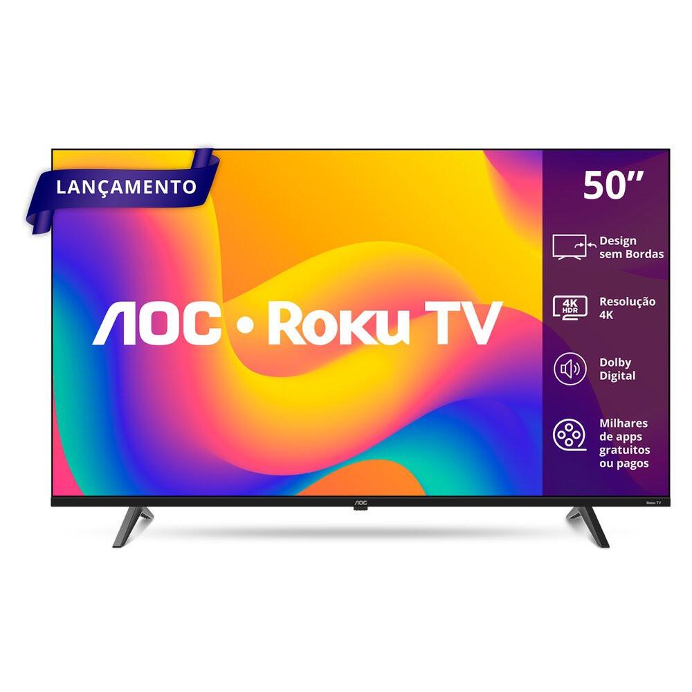 Smart TV AOC 50 Polegadas, DLED, 4K, Roku TV - 50U7045/78G - 2